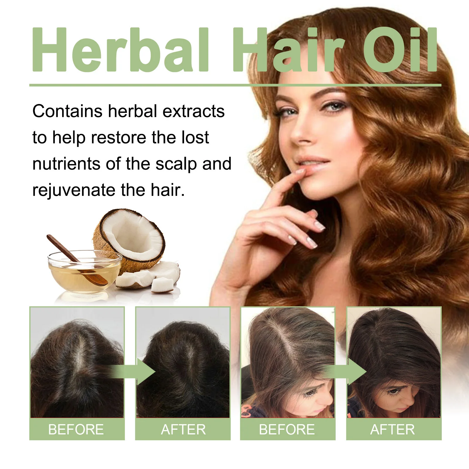 100ml Ouhoe Herbal Dense Hair Oil Solid Hair Dense Hair Anti-Drop Strong Hairs Cleaning Scalp Repair Soft Styling Cream