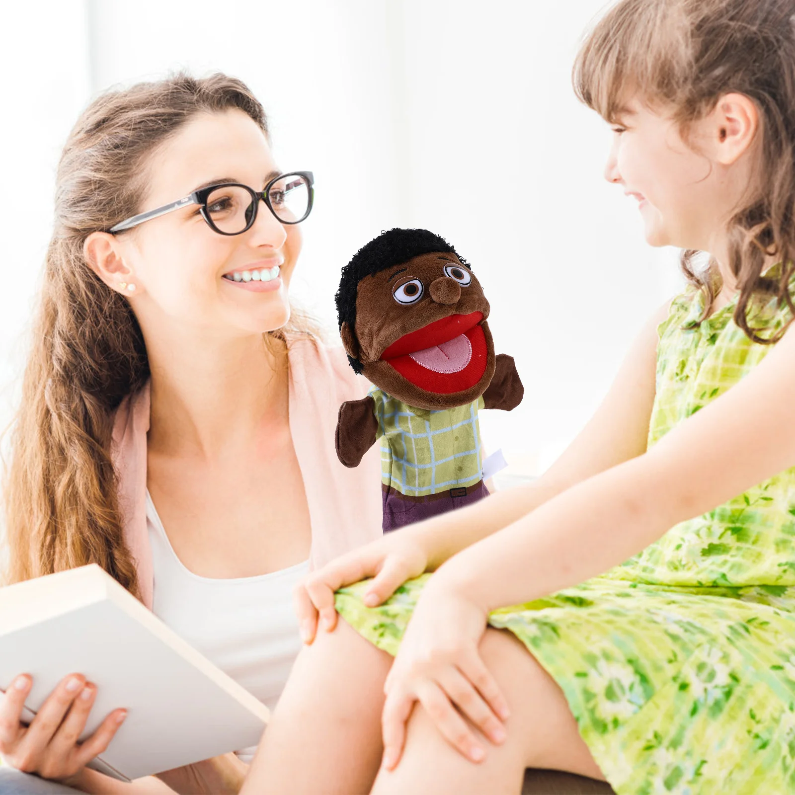 Marioneta de mano familiar, marioneta de mano interactiva suave para contar historias, para juegos imaginativos, desarrollo de habilidades de comunicación