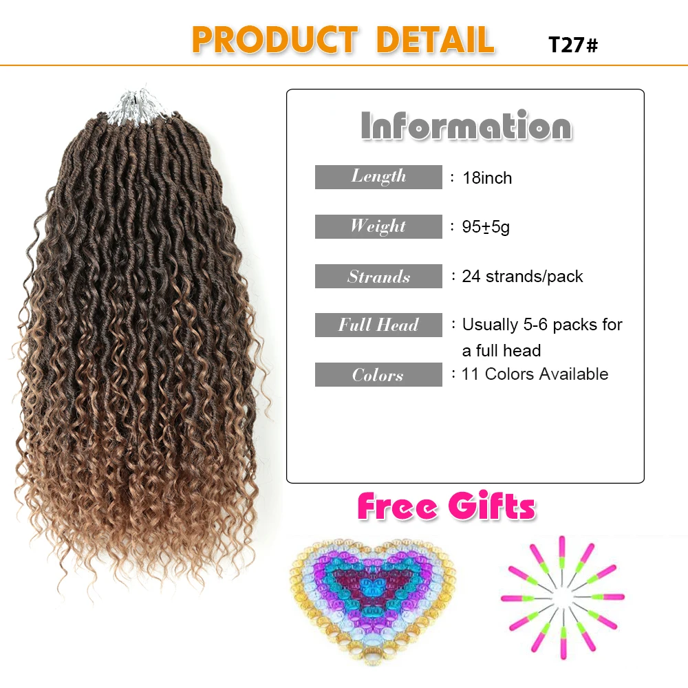 Synthetic Crochet Hair With Curly Ends Goddess Faux Locs Braiding Extensions Ombre River Locs Crochet Braids Hair Expo City