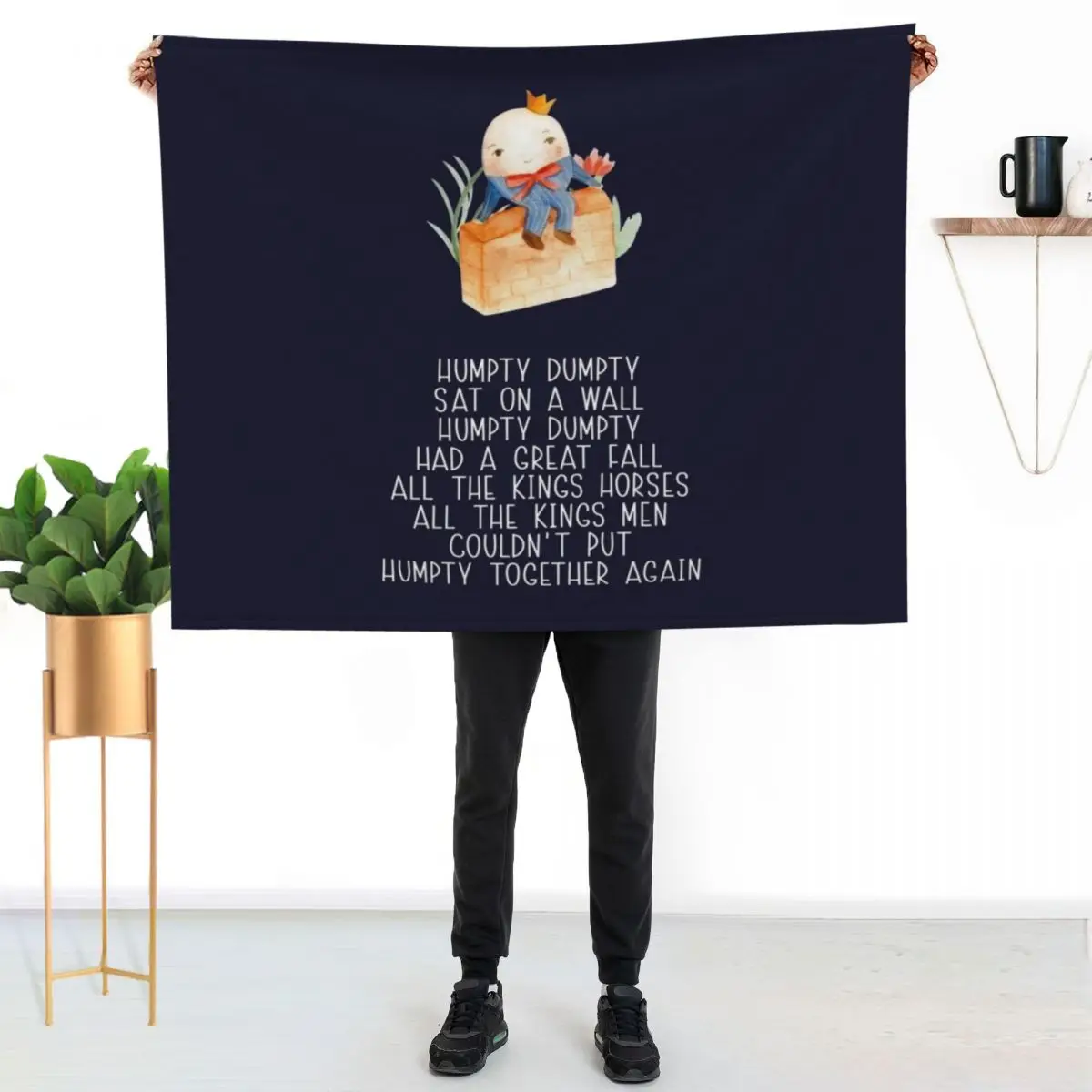 Nursery Rhyme - Humpty Dumpty Throw Blanket Thermal Travel Softest Blankets For Baby Soft Beds Cute Plaid Blankets