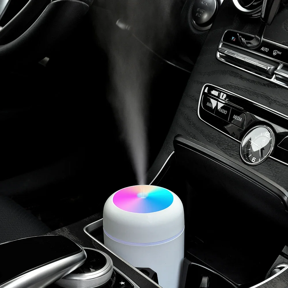 Portable USB Ultrasonic Colorful Cup Aroma Diffuser - Cool Mist Maker & Air Purifier with Light - Car & Home Oil essential Smell