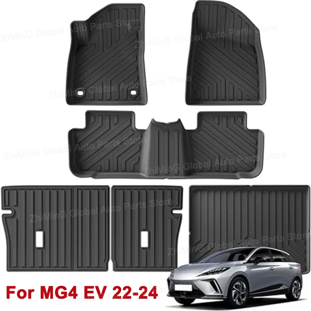 For MG4 EV 2022 2023 2024 TPE Floor Mats,All Weather Left Rudder Waterproof Non-slip Floor Mats Cargo Liner Trunk Pad