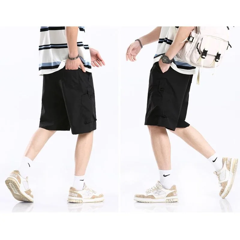 Puls Size Men Casual Jogging Shorts Solid Daily Wear Casual Shorts Men Knee Length Print Quick Drying Breathable Outdoor Shorts