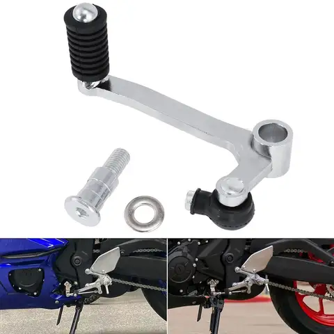 오토바이 은빛 수정 된 시프터 페달 Yamaha MT03 2016-2024 YZF R3 2015-2025 용 왼쪽 기어 시프트 레버