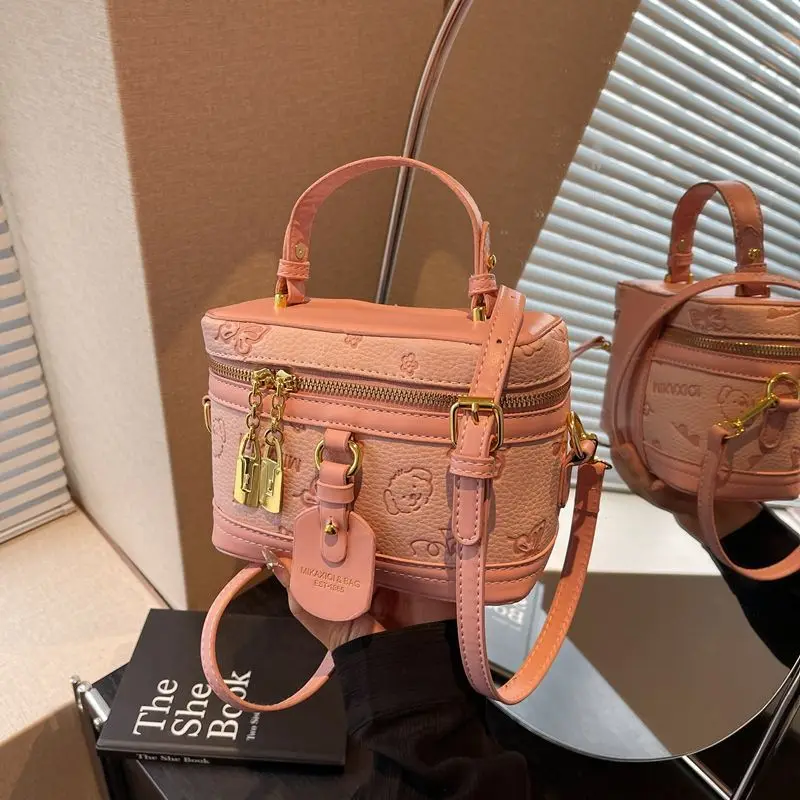 Pink Super Popular Hand-held Bucket Bag Women New Spring/Summer 2025 High-end Light Luxury Niche Crossbody Wealth Bucket Package