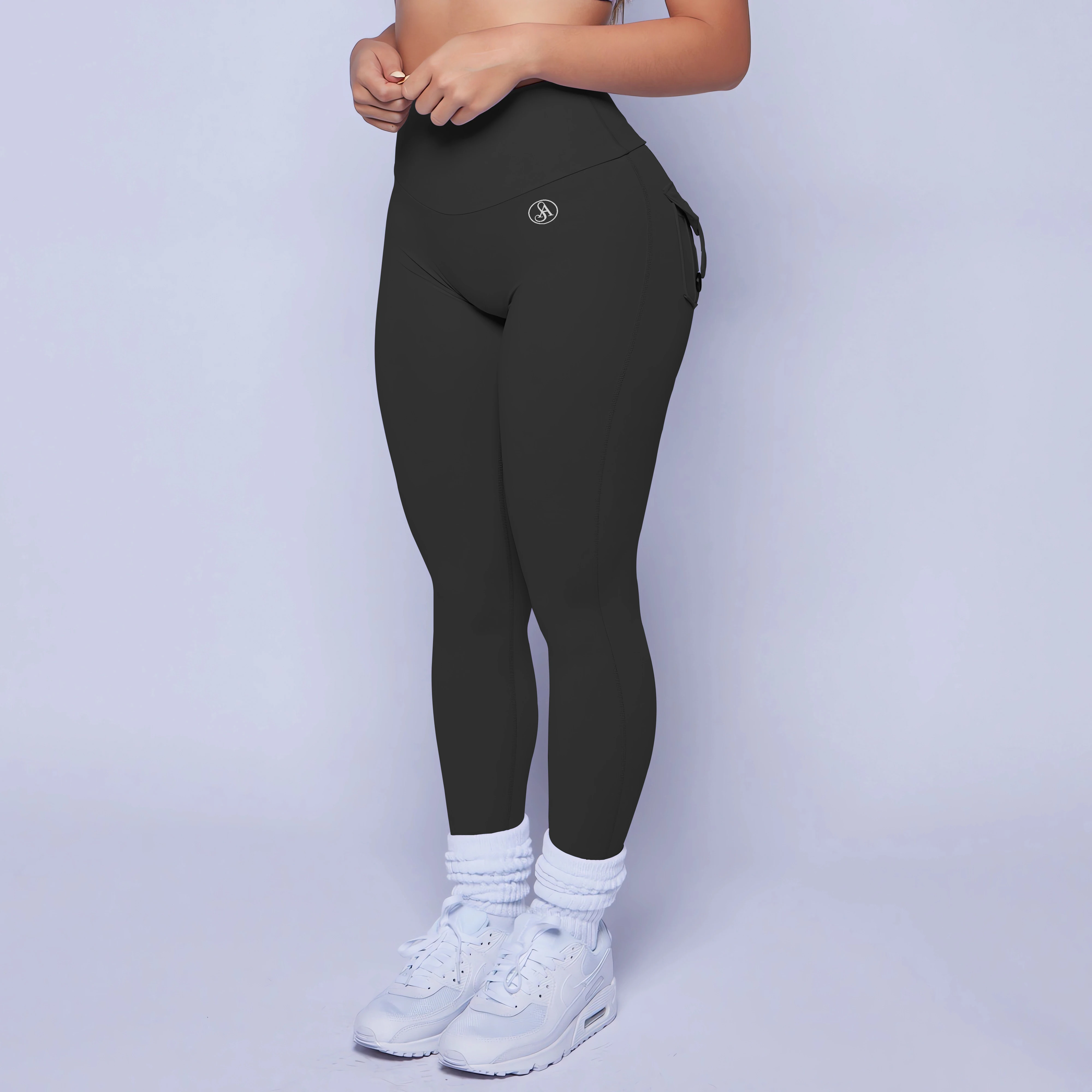 2025 Allure The Band Leggings de gimnasio para mujer, mallas de cintura alta, pantalones de melocotón con bolsillos, mallas de entrenamiento para gimnasio, pantalones de Yoga ATB