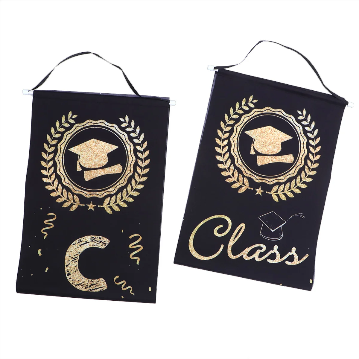 1 زوج موسم التخرج راية 2020 حفلة التخرج الديكور نافذة الباب معلقة راية لوازم الحفلات للمنزل مأدبة #3