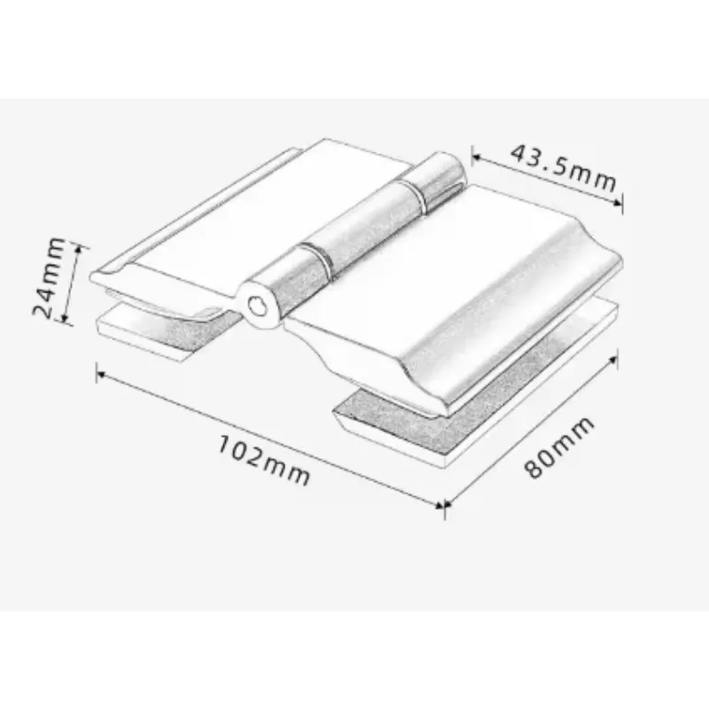 1PCS 304 stainless steel bathroom door clip glass outward opening 180 degree shower door hinge