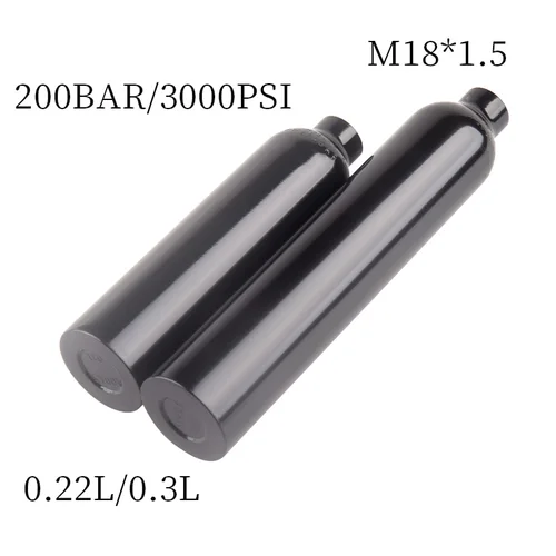 HPA M18 * 1,5 0.22L/0.3L Estación de buceo Cilindro de Gas de alta presión 200BAR 3000PSI Cilindro de tanque de aire para accesorios de buceo de acuario
