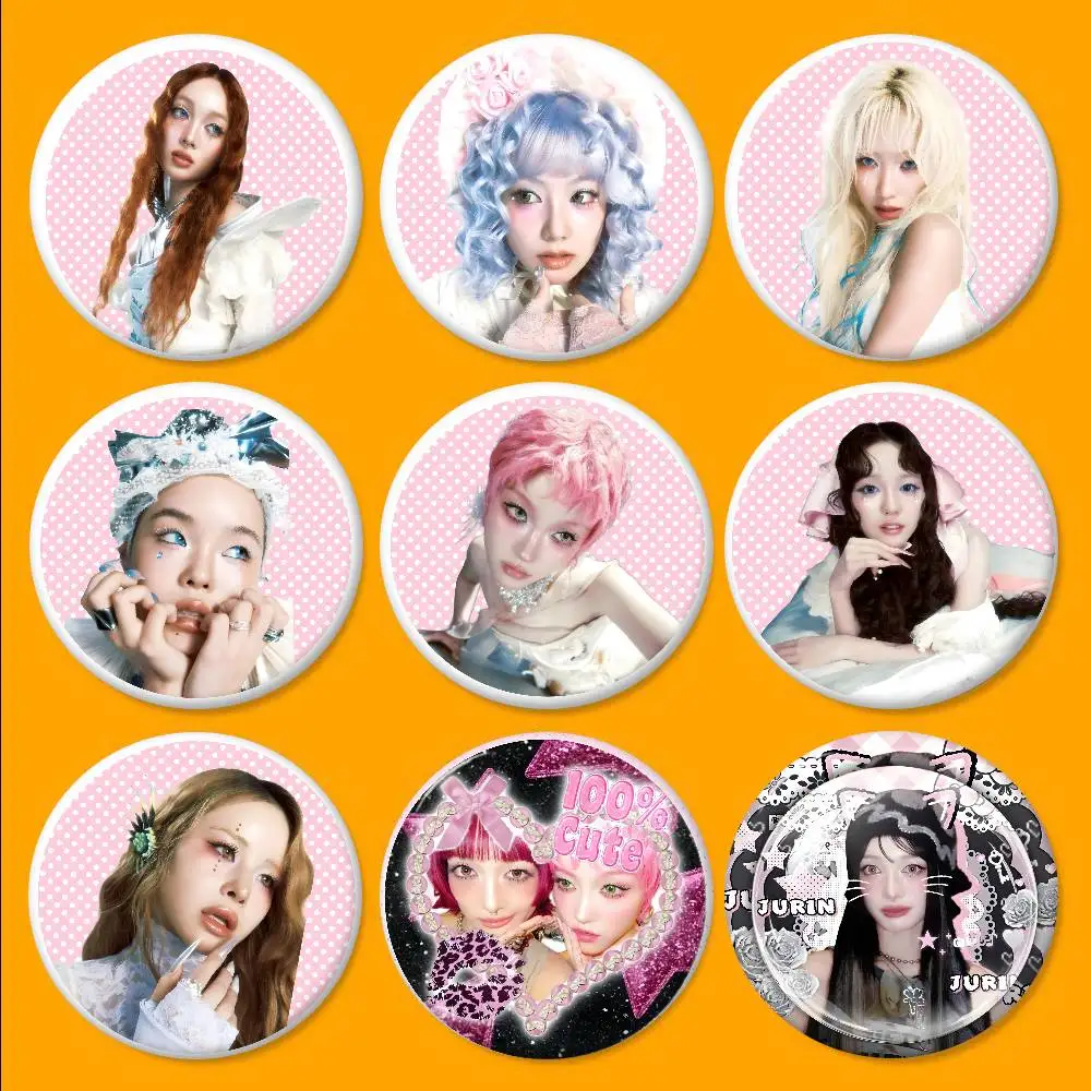 Kpop X-XG Group Round Button Pins Slogan Creative Brooches Backpack Clothes Decoration Fashion Cartoon Jewelry Gifts