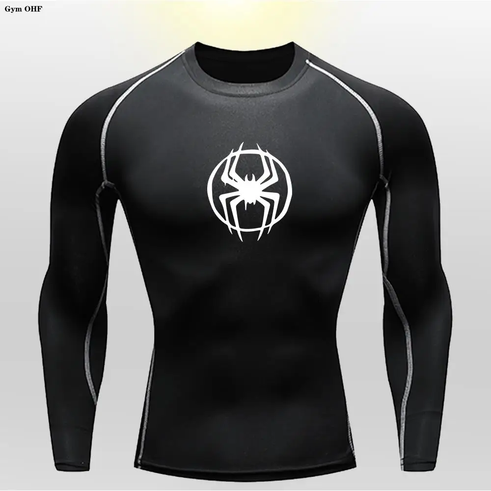 Children Spider Print Compression Shirt Kids Quick Dry T-Shirt Gym Running Jersey Breathable Short Sleeve Jiu-Jitsu Tees Legging