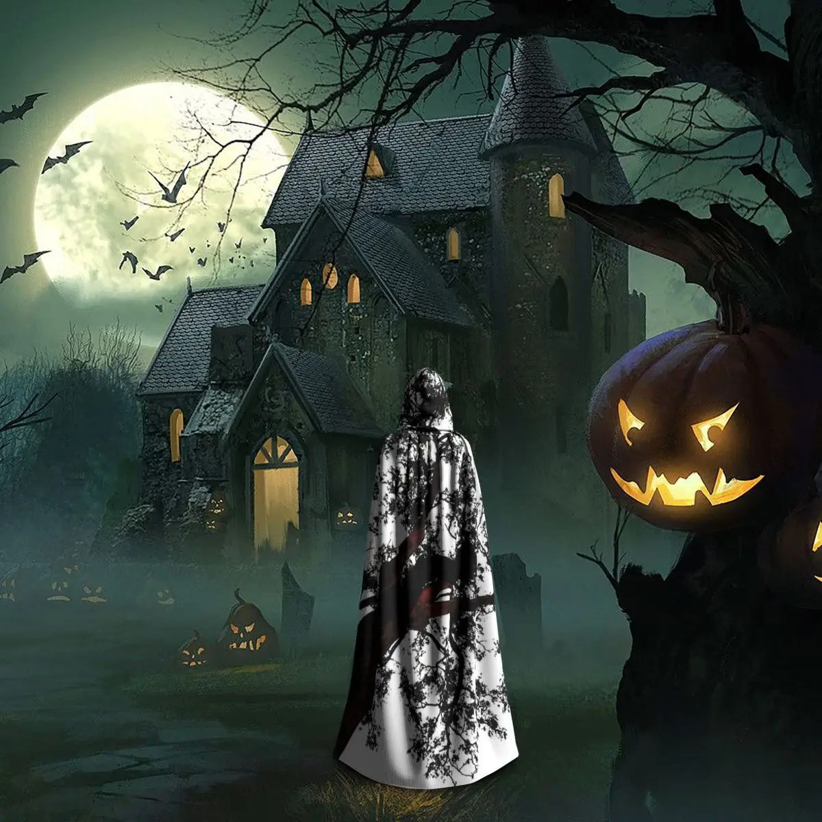 매혹적인 나무 긴 후드 망토 마녀 중세 의상 코스프레 케이프 할로윈 뱀파이어 성인 남녀 공통