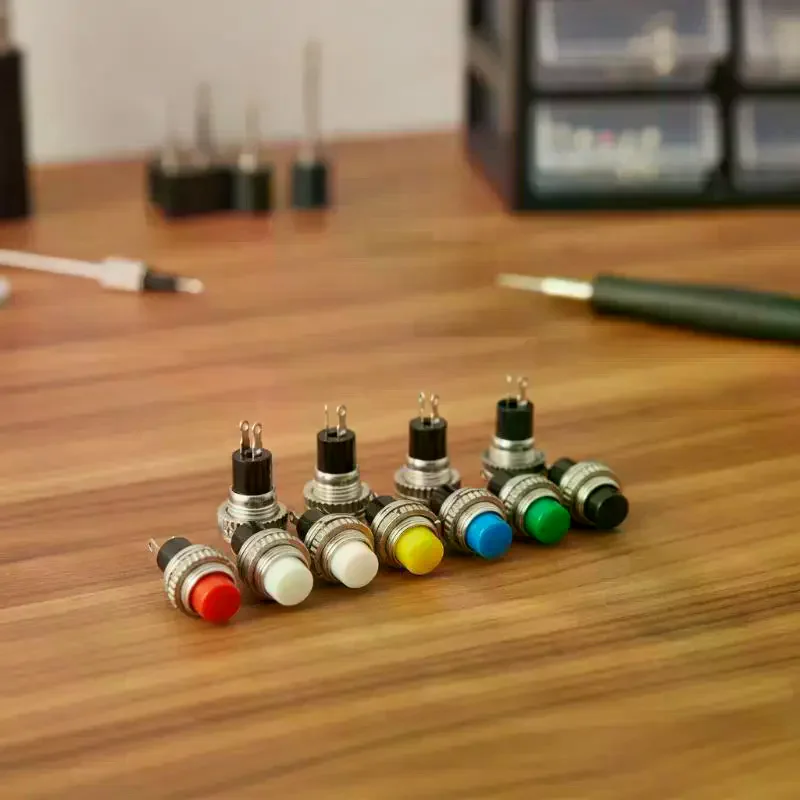 10Pcs 10mm Momentary Push Button Switch DS-314 DS-316 Self Reset Threaded Panel Mount Switch For DIY Electronic Circuit Project