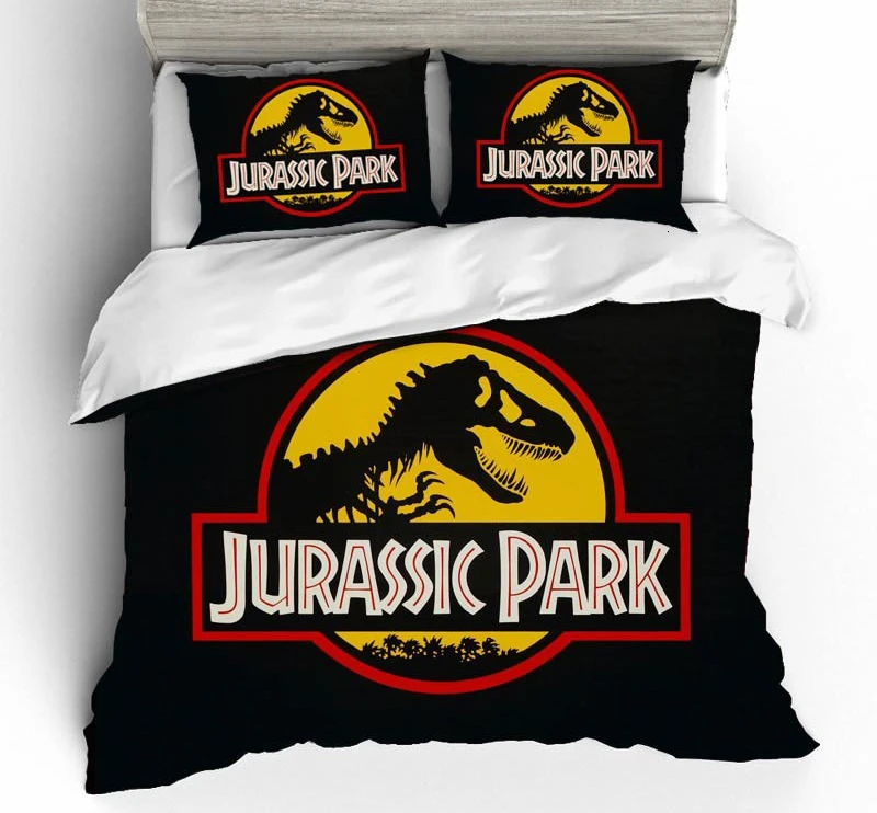 3D Jurassic Park Bedding Set Kids Boy Home Textile Decor Bed Sets Queen Size Comforters Quilt Bedroom Queen Dinosaur Duvet Cover