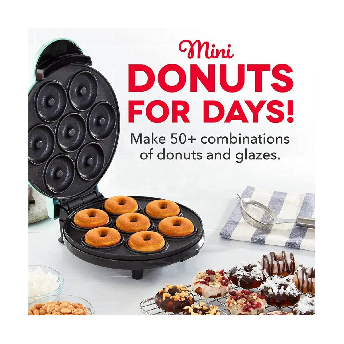 

Electric Donut Maker Automatic Heating Egg Cake Bread Baking Machine 760W Kitchen Breakfast Makes 7 Donuts US Plug-hot