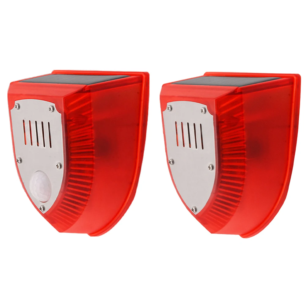 Solar Security Alarm Lights with Motion Sensor Outdoor Solar Alarm Warning Loud Solar Strobe Light for Home Villa Farm Barn Yard