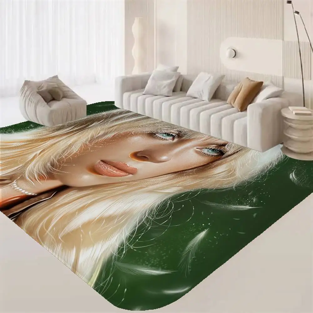 B-Billie E-Eilish Kitchen Mat Kids Room Bedroom Decoration Balcony Anti-Slip Doormat Living Room Alfombra