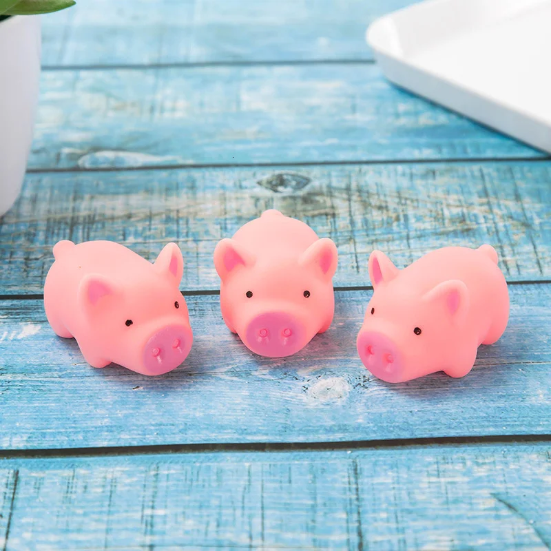 10pcs/set Squeeze Mini Pink Pigs Toy Cute Vinyl Squeeze Sound Animals Lovely Antistress Squishies Squeeze Pig Toys For Kids Gift