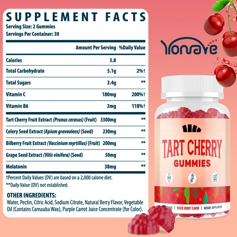 Вишневые жевательные конфеты |   60 жевательных конфет со вкусом вишни — добавка из натурального экстракта вишни |   Чистый, без ГМО, без глютена