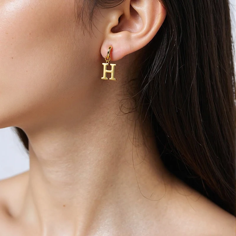 

CH Titanium Steel Earrings Adjustable 3-3.8cm Minimalist Design Lightweight Gold Color Daily Wear Fashion Jewelry