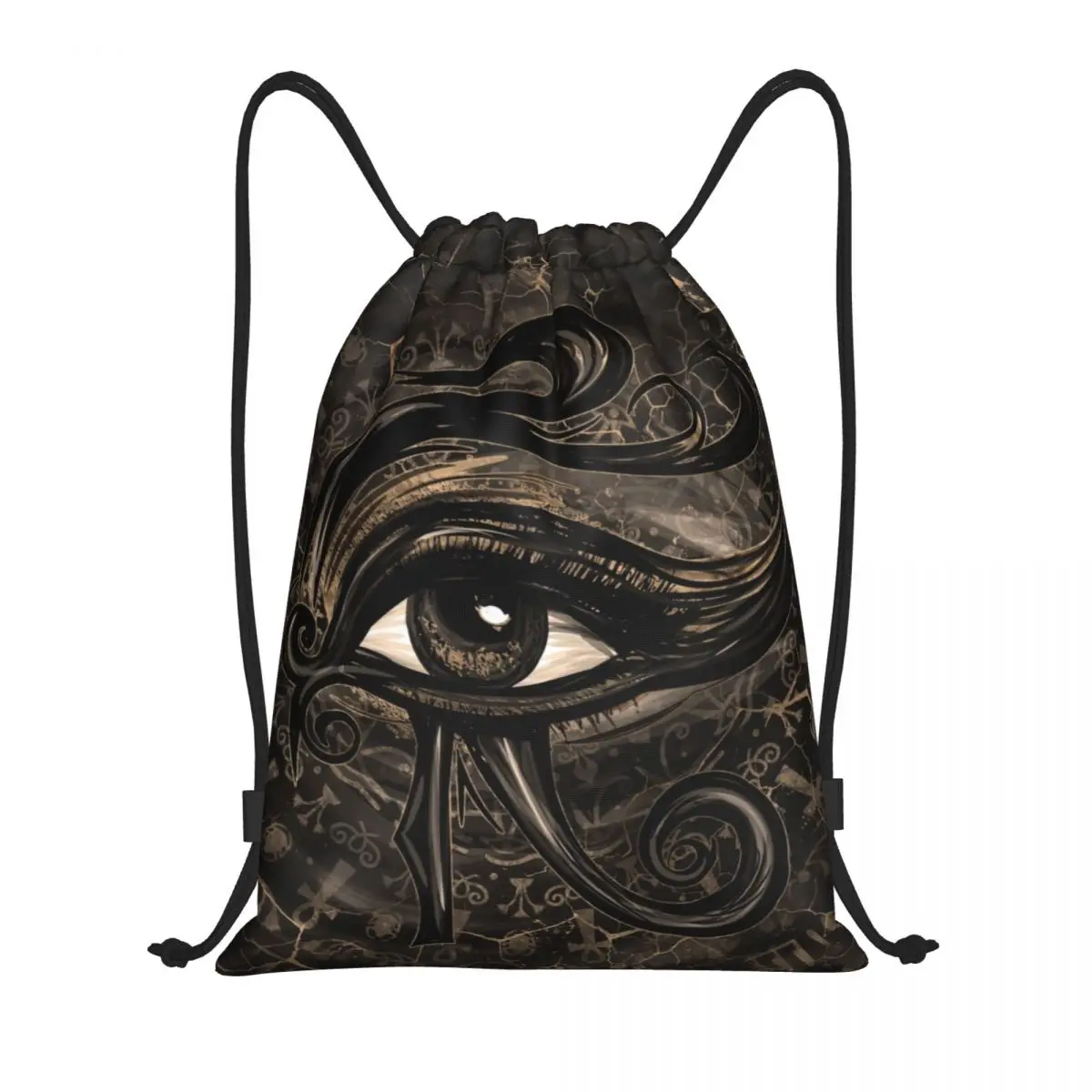 Egyptian Eye Of Horus Drawstring Backpack Sports Gym Bag for Men Women Wadjet Digital Art Shopping Sackpack