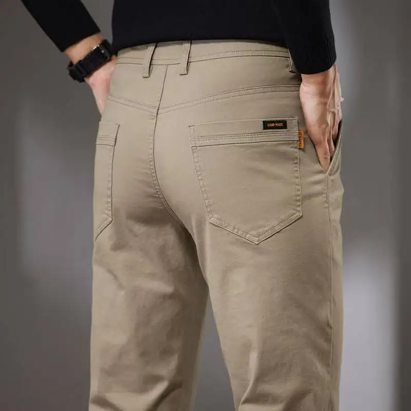 

New Spring Summer Solid Color Casual Pants Men's Business Pants Straight Slim Trousers JJ708