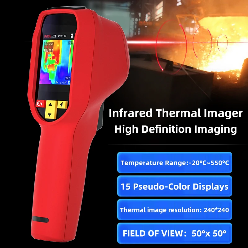 Pistola termômetro infravermelho BSIDE HX1 -20 ~ 550 ° C portátil digital laser industrial sem contato ferramentas de medição de temperatura