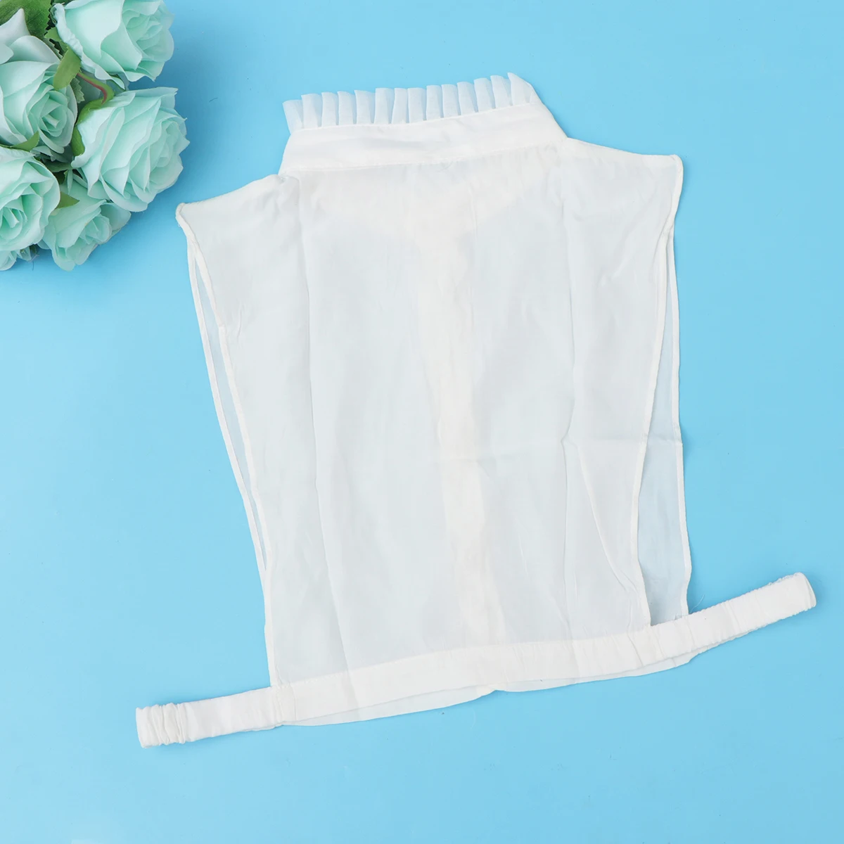 

Monochrome Fake Collar Women Blouses Ruffle False under Sweaters Collars Solid Color Half Shirt Lapel