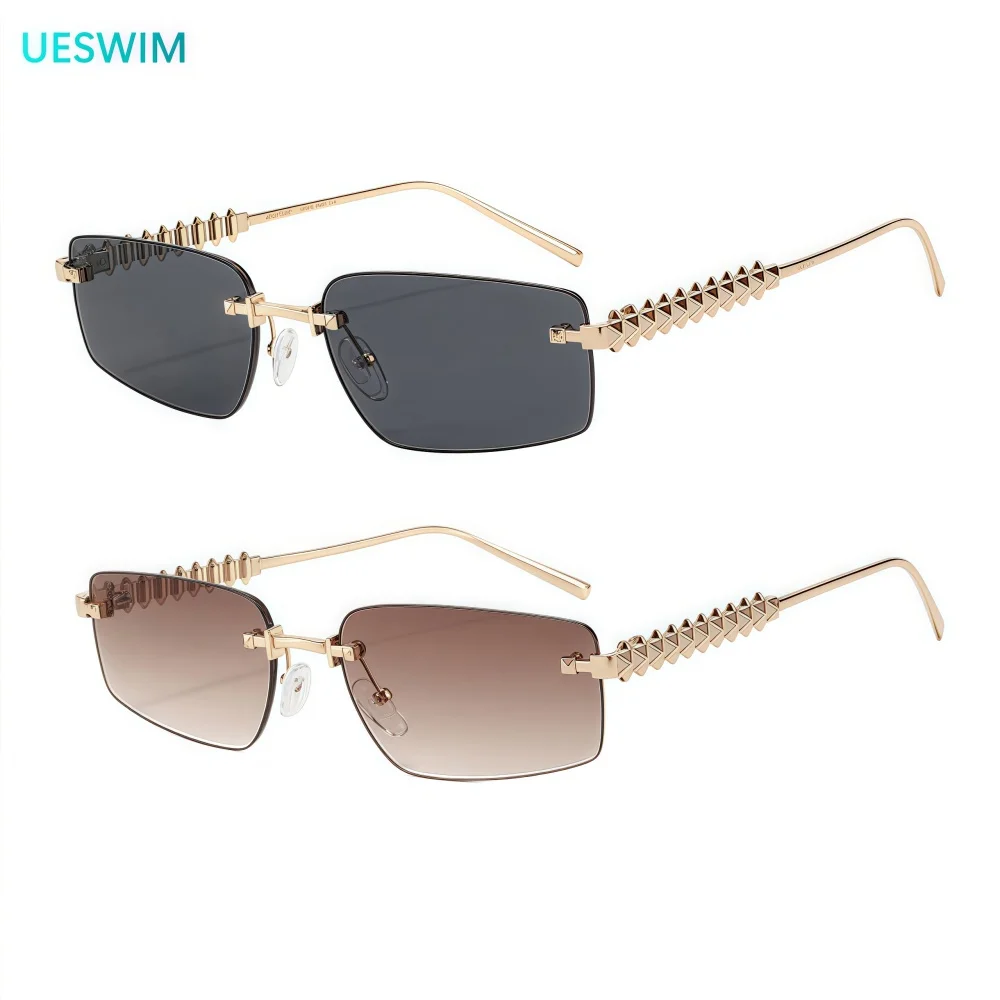 

Fashion Lady Rimless Sunglasses For Women Men Vintage Luxury Sun Glasses Travel Anti UV400 Eyewear