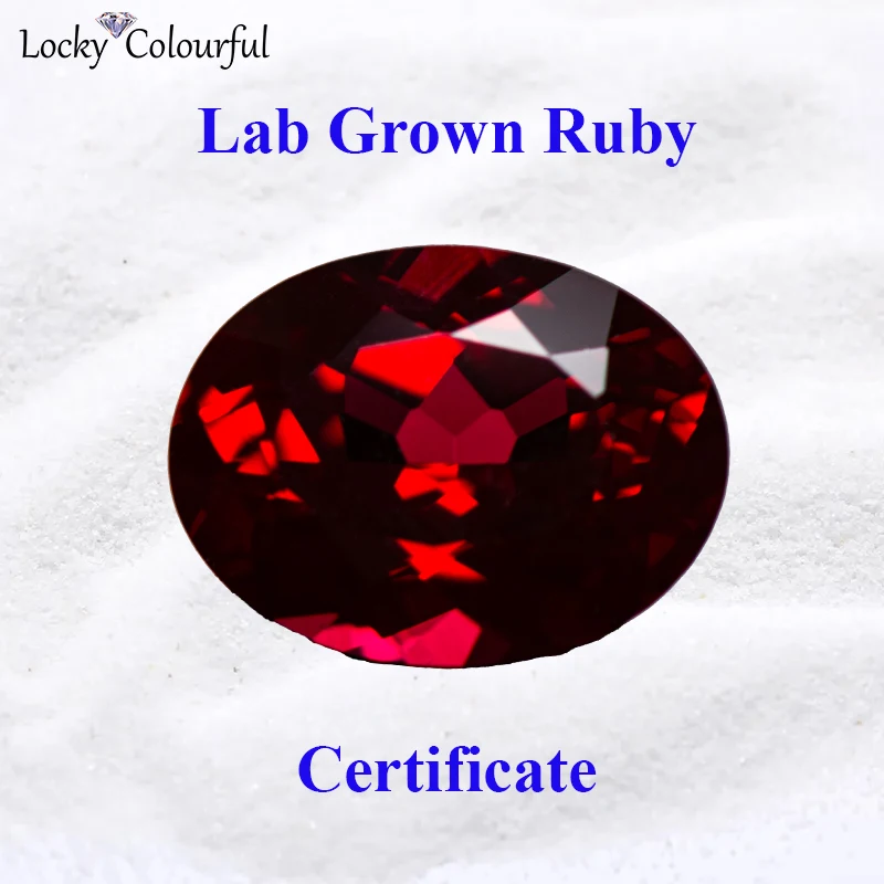 

Lab Grown Ruby Oval Shape Pigeon Blood Red Color Top Quality Charm Beads for Diy Jewelry Making Rings Selectable AGL Certificate