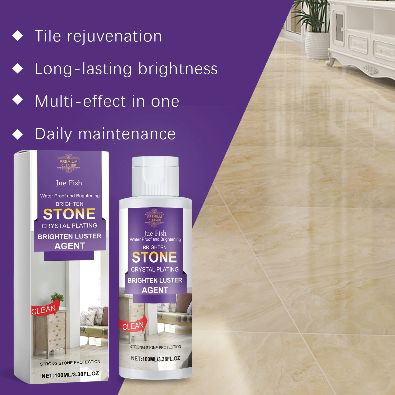 Tile Floor Brightening Cleaner Granite Stain Remove Stonework Polishing Coating Marble Scratch Repair Quartz Stone Plating Agent