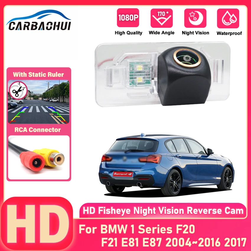 HD 1080P Rear View Camera Night Vision Golden HD Static Line RCA For BMW 1 Series F20 F21 E81 E87 2004~2016 2017 Car Parking