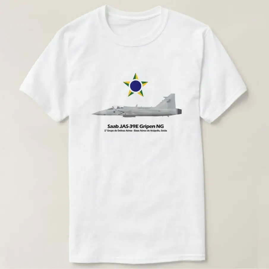 JAS-39E Gripen NG Profile Brazilian Air Force Men T-Shirt Short Sleeve Casual 100% Cotton O-Neck Summer T Shirt