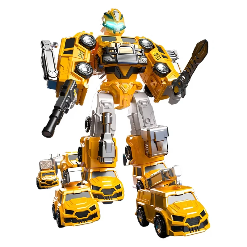 Modelo de quebra-cabeça de robô de carro magnético de brinquedo transformável infantil
