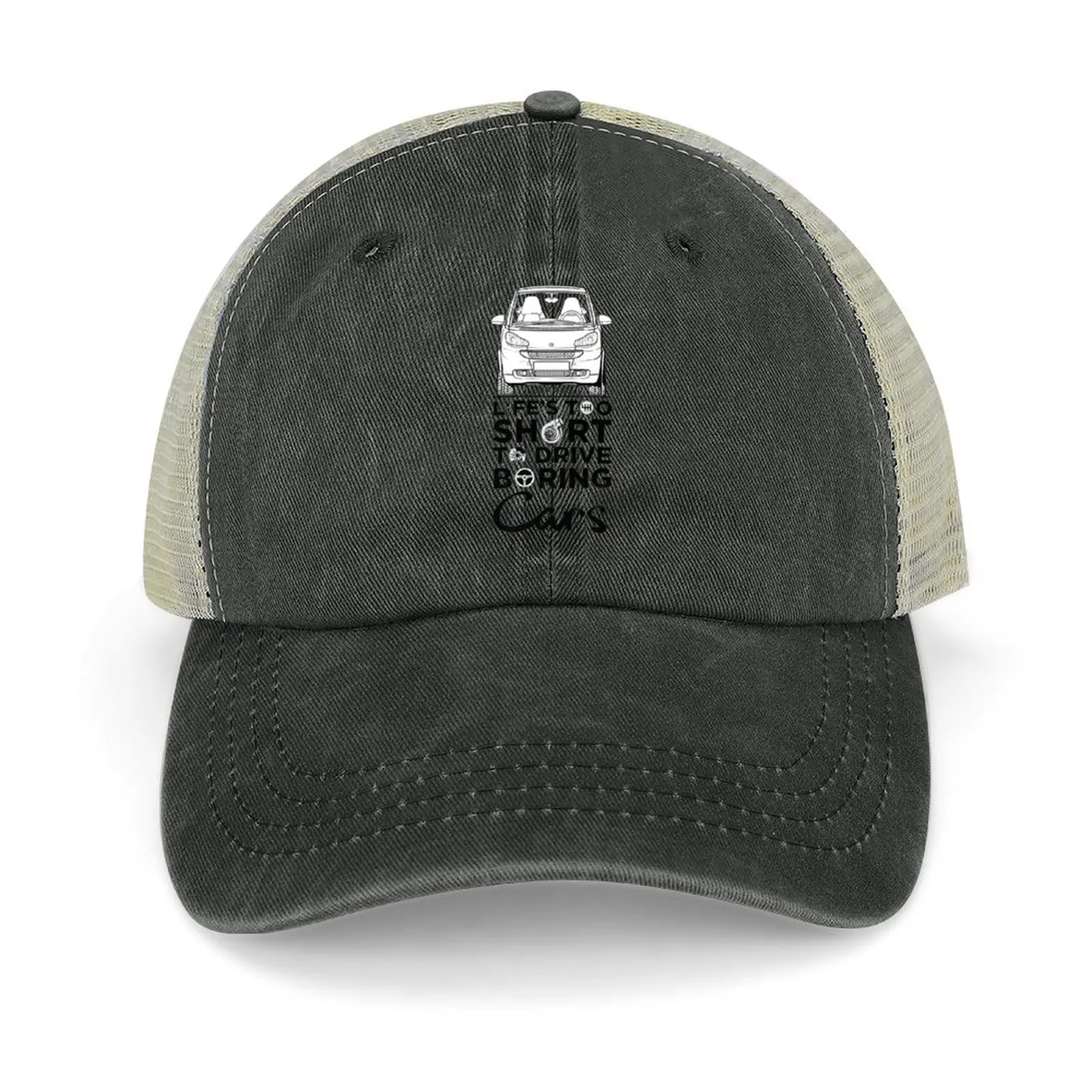 

Smart Fortwo - Life is too short to drive boring cars Baseball Cap Horse Hat Vintage Bobble Hat Golf Women Men's