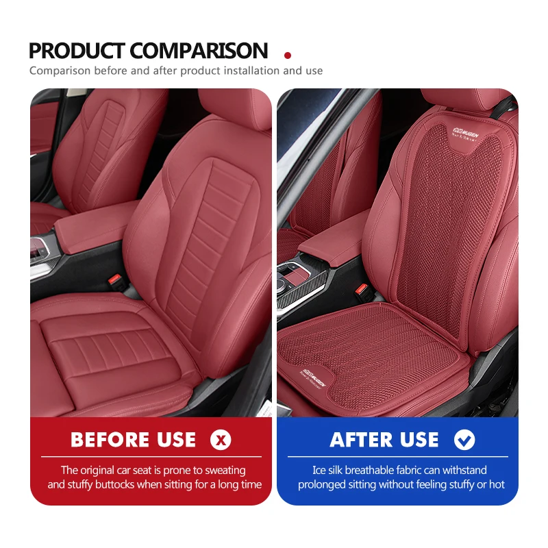 Car Seat Cushion Breathable Ice Silk Anti Slip Cool Cushion For Honda Mugen Power Accord Civic vezel Crv City Jazz Hrv view 5