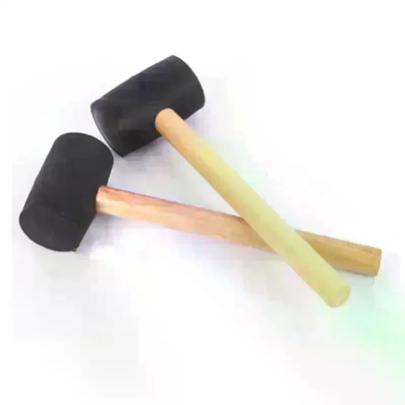 Wooden Handle Durable Eco-Friendly Rubber Mallet Hammer For Camping Flooring Tent Pegs Woodworking & Soft Blow Tasks