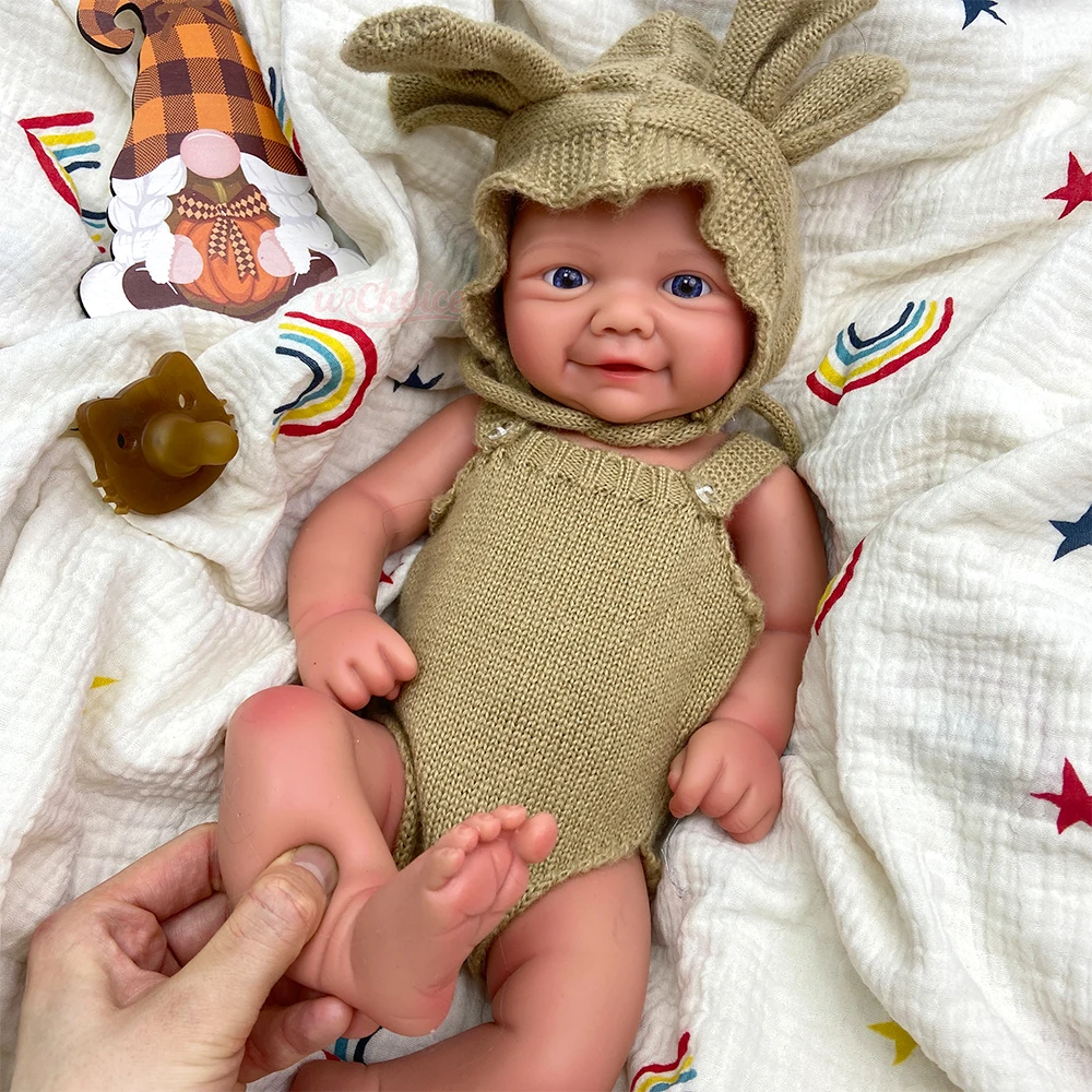 43cm Adorable Vivienne Full Soft Silicone Reborn Girl/Boy Lifelike Detail Features Washable Newborn Doll for Birthday Gift