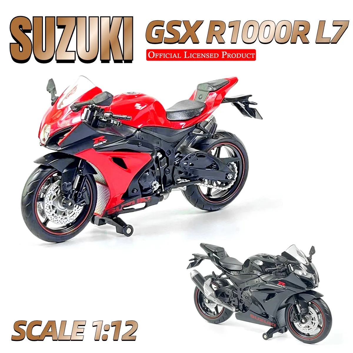 1:12 ScaleSUZUKI GSX R1000R L7 YAMAHA YZF -R1M Replica Motorcycle Moto Bike Model Rider Miniature Souvenir Collectible  Gift Toy