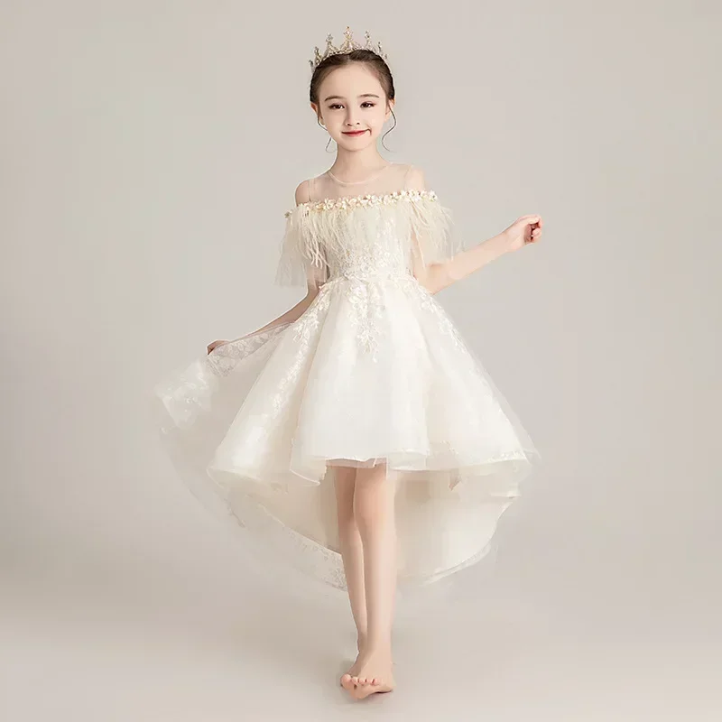 Flower Girl Princess Dress Fluffy Gauze Children\'s Host Walk Show Evening Dress Little Girl Wedding Dress Flower Girl Performanc