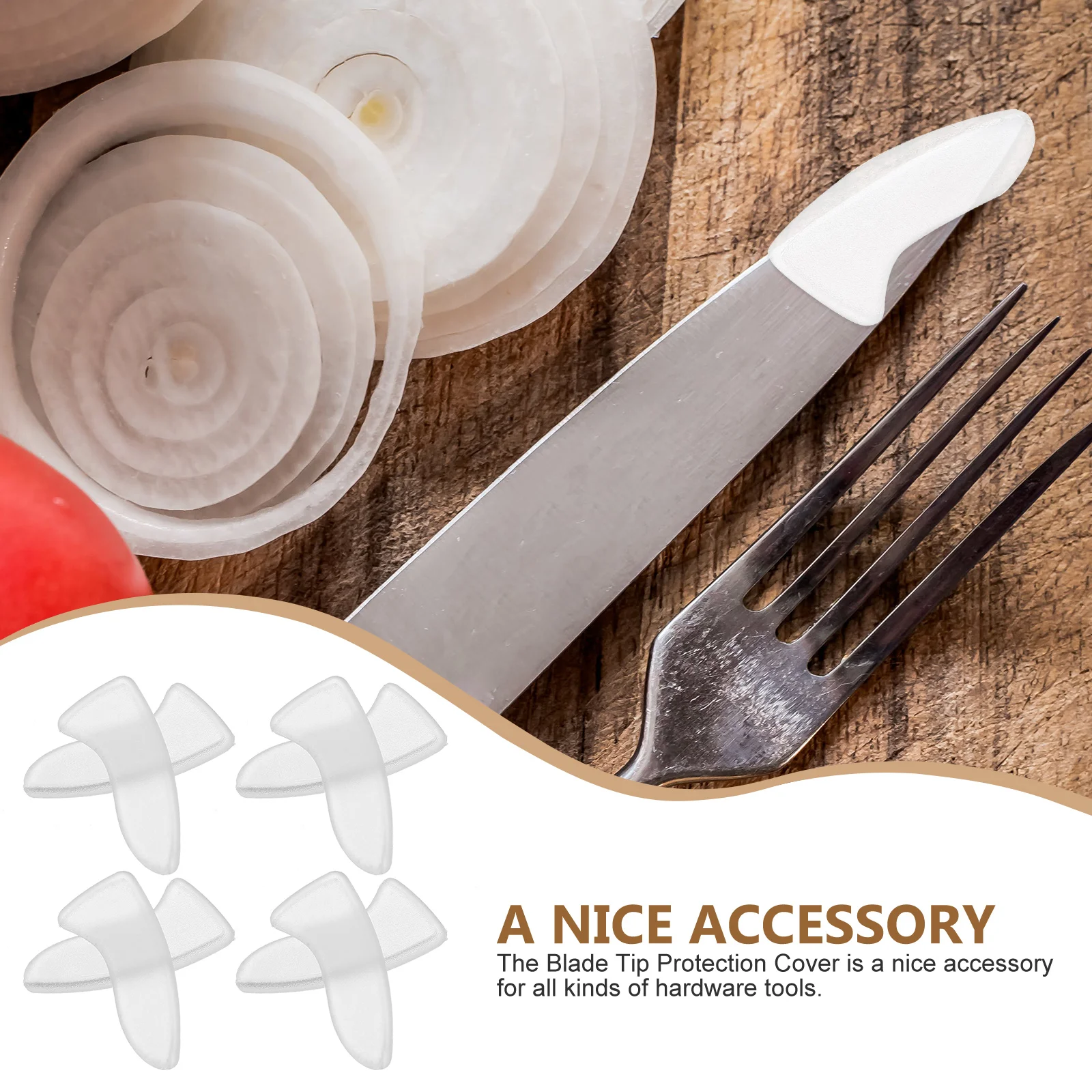 

250pcs Tip Protectors Transparent Blade Covers PP Guards Large Size Kitchen Knives Protective Sleeves Safe Storage