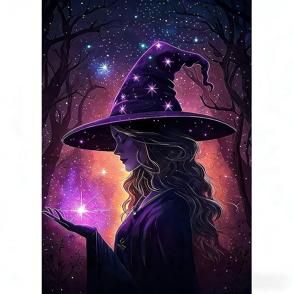 

Mystical Witch Gothic Halloween Diamond Painting DIY Ornament Creative New Arrival Gift Halloween Moon Magic Wall Art