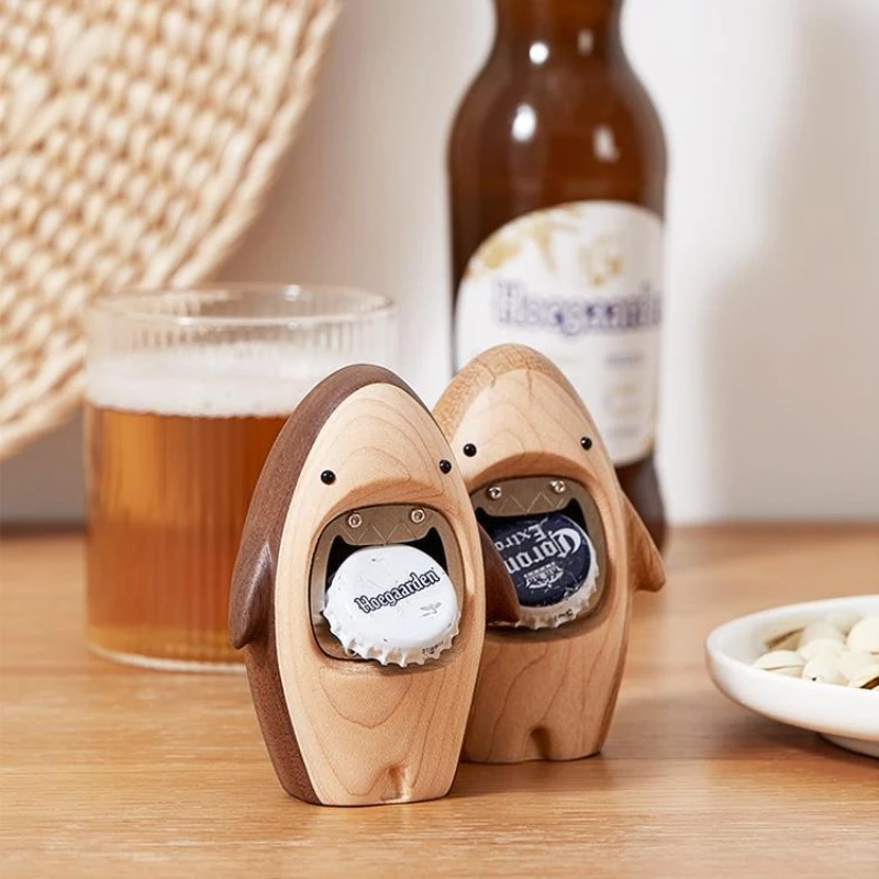 

Wooden Shark Beer Bottle Opener,Creative Jar Opener,Personalized Cartoon Cute Beer Screwdriver, Desktop Ornament Kitchen Gadgets