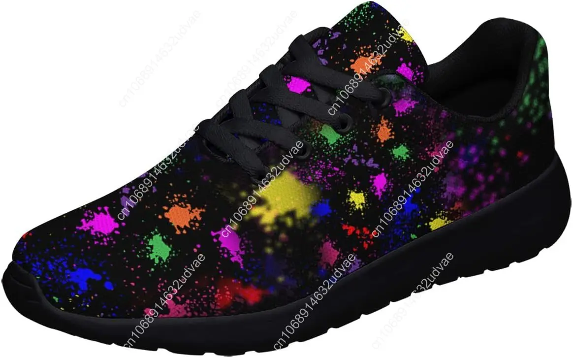 

Женские и мужские теннисные туфли, спортивные модные неоновые брызги с краской, крутые кроссовки для девочек, мальчиков, тренажерного зала, прогулок, пеших прогулок, бега,