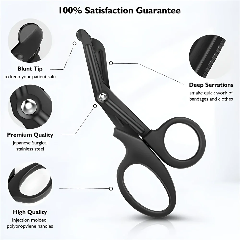 Survival Rescue Scissors with Fine Teeth Medical Emergency First Aid Canvas Scissors Bandage Gauze Paramedic Nurse Scissors