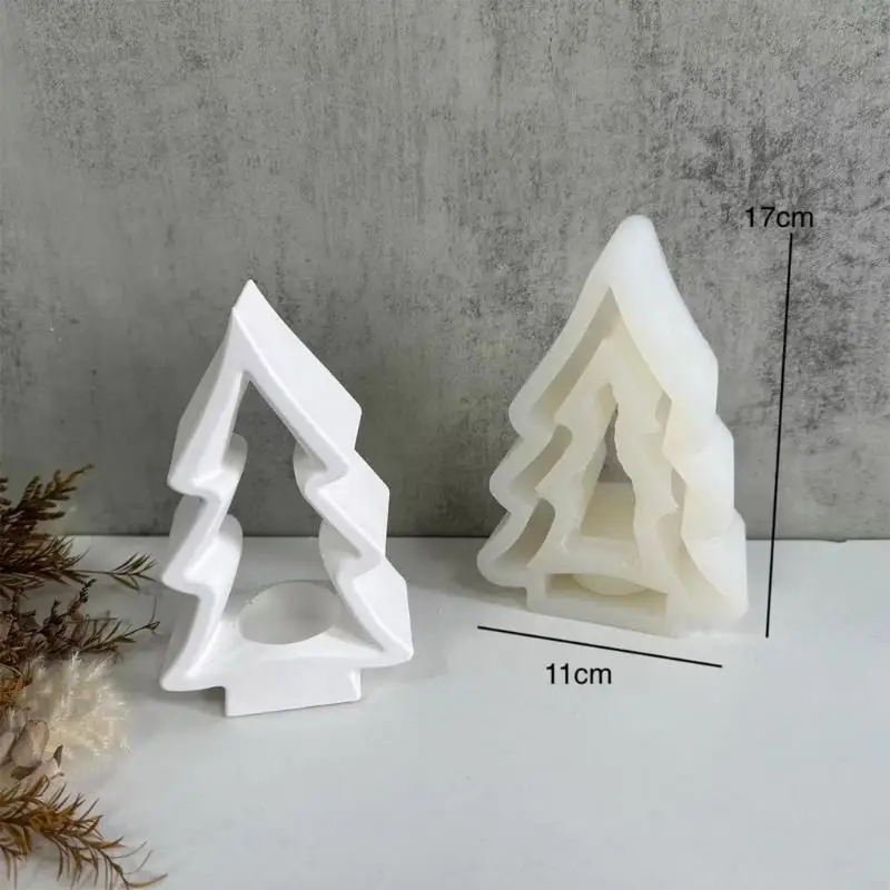 

Y08c милая рождественская елка смола плесень Diy Candlestick для плесени