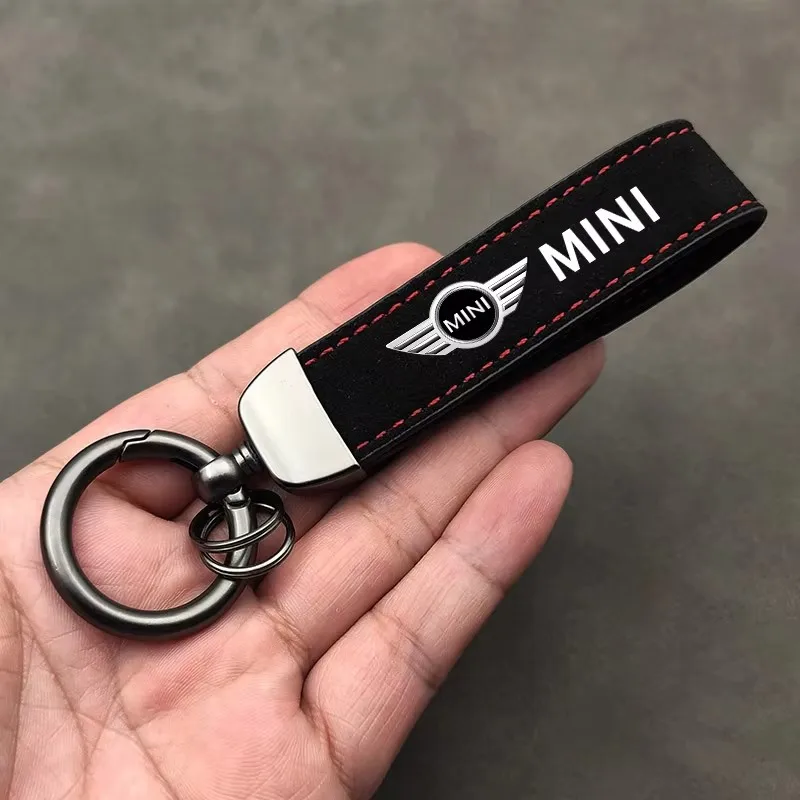 LLavero de cuero de ante para coche, accesorios para llaves de coche para MINI Cooper R56 F56 R50 JCW Cabrio Aceman Countryman Clubman Roadster