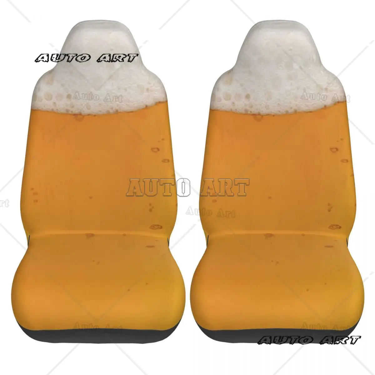 Beer Glass Car Seat Cover Custom Printing Universal Front Protector Accessories Cushion Set