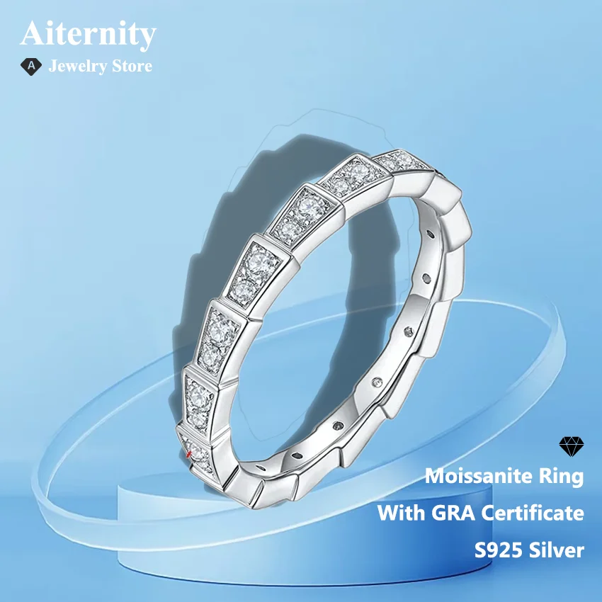 

D Color Moissanite Diamond Rings for Women Classic Match Wedding Eternity Band with GRA Certificate s925 Sterling Silver Ring