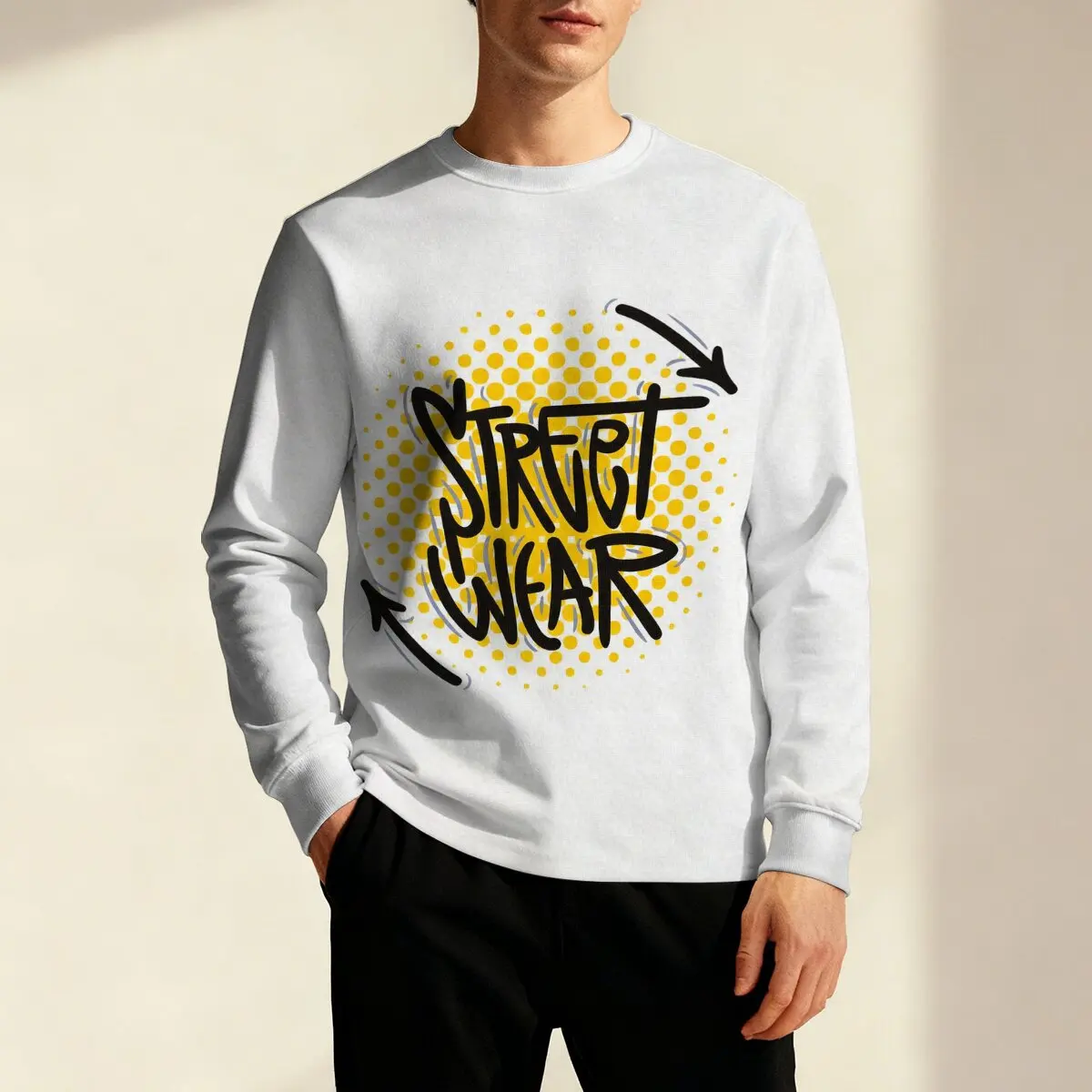 

Мужская толстовка с круглым вырезом. Модный буквенный принт, идеально подходит для социальных встреч, повседневной уличной одежды, отпуска и универсального повседневного образа.